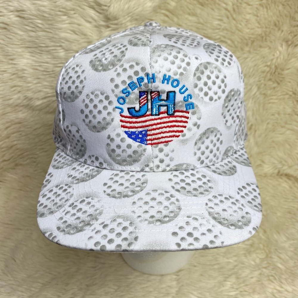 VTG Trucker Hat Golf Balls All Over Print American Flag Embroidery Joseph House - Picture 6 of 12